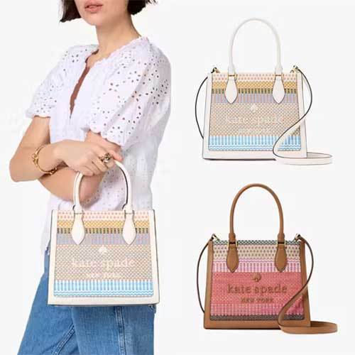 Kate Spade★Ellie Straw Small Tote かごバッグ トートバッグ
