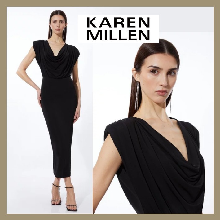 Karen Millen コール ネック エレガント マキシ ドレス