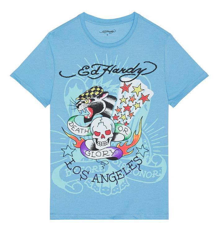Ed Hardy FLAME SKULL PANTHER Tシャツ