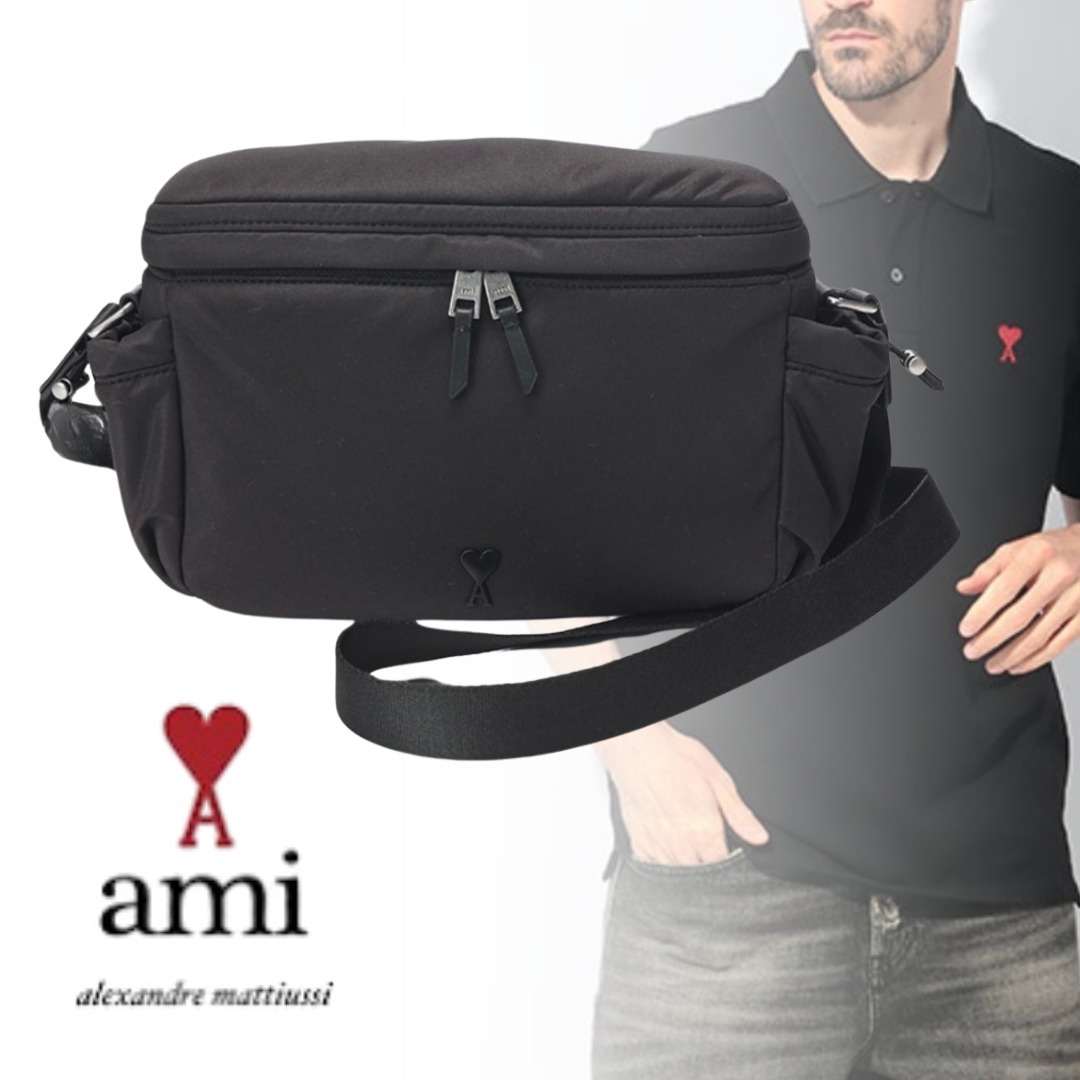 ★ AMI PARIS[アミパリス] ナイロンキャンバス メジャーバッグ★