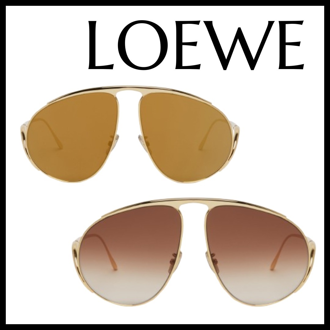 LOEWE★ヒロック サングラス 軽量 メタルフレーム ロゴ 刻印