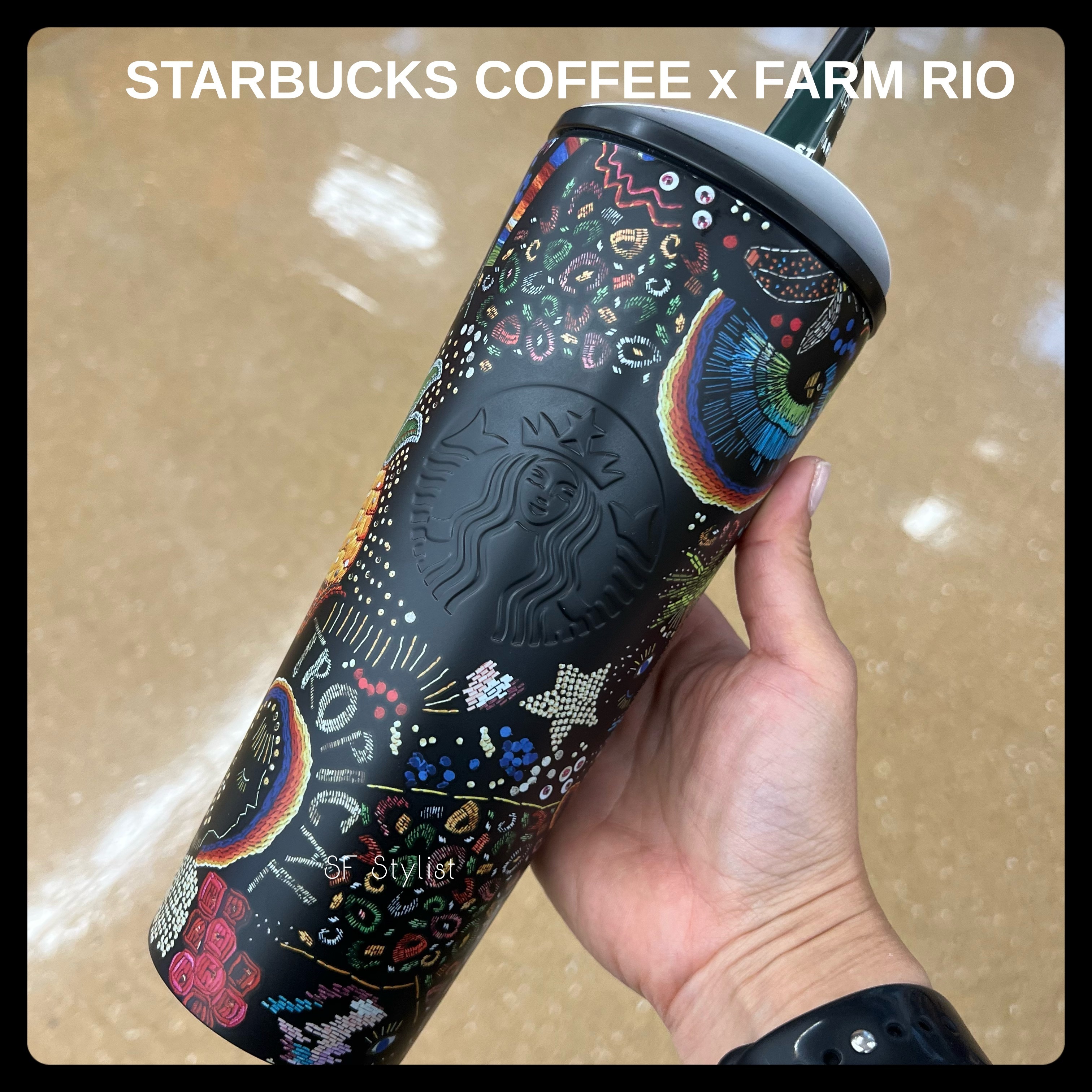 Starbucks x FARM RIO限定コラボ★ステンレスブラックタンブラー
