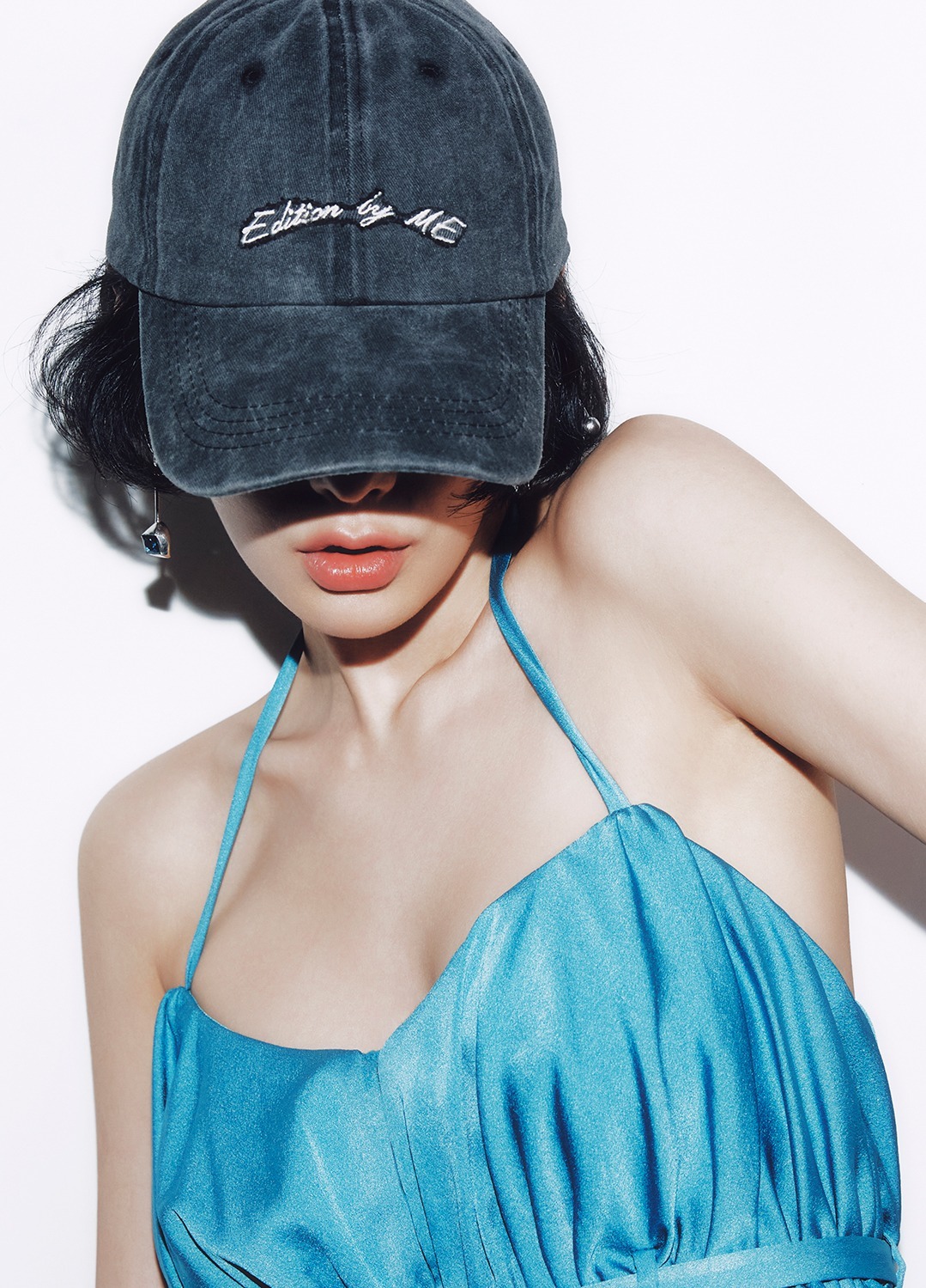 E.B.M[イービーエム] Embroidered logo denim ball cap