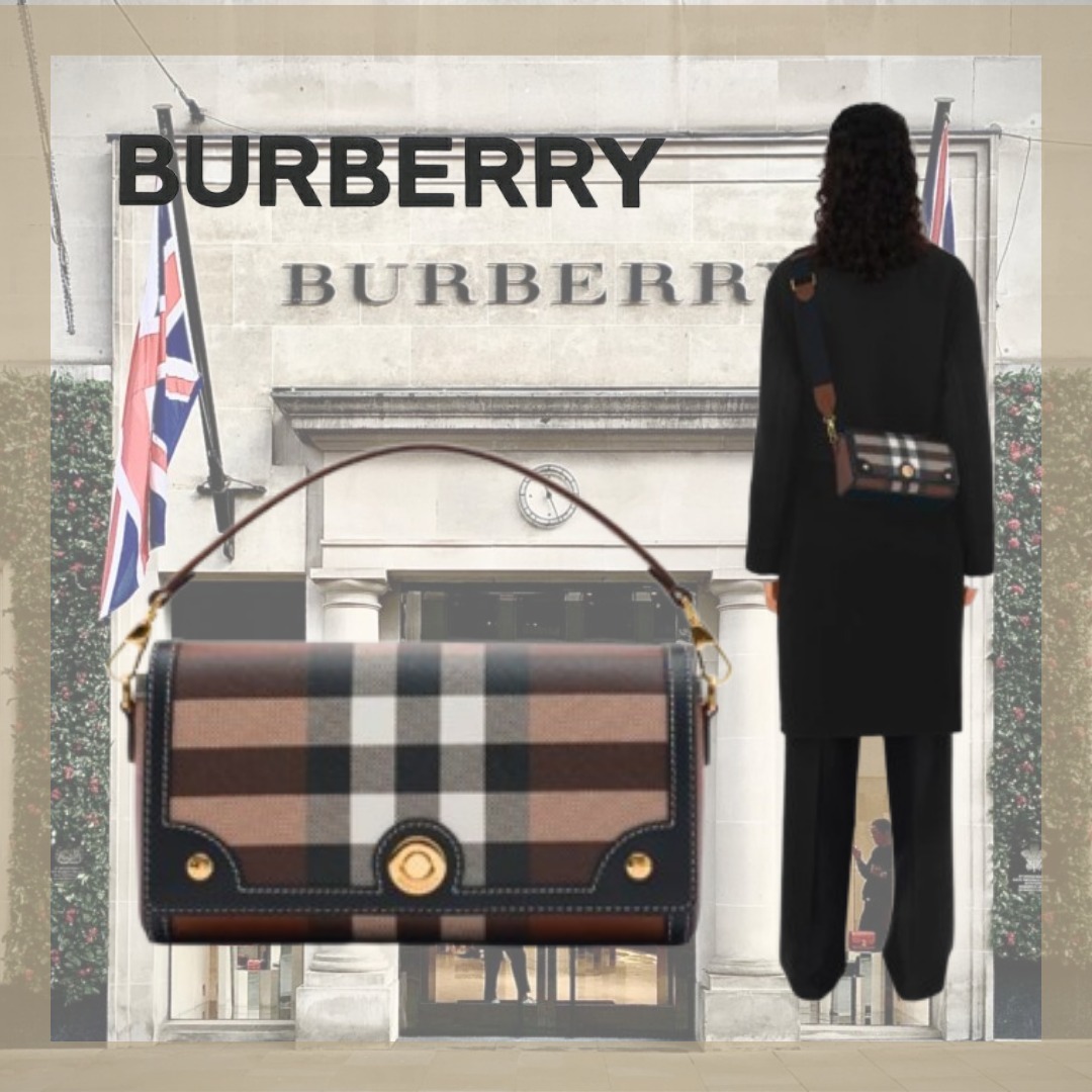 【BURBERRY】バーバリー トップハンドル ノートバッグ★ブラウン