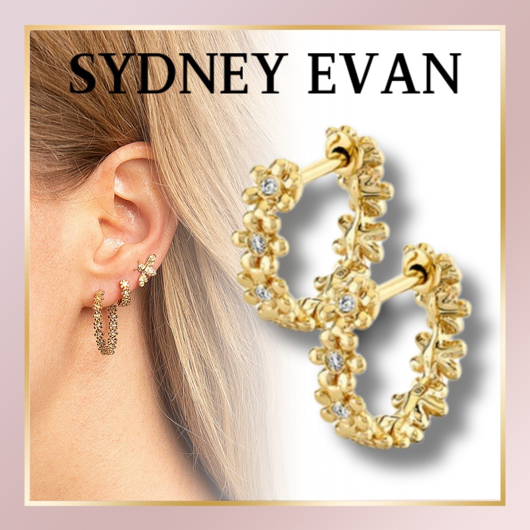 ペアピアス【SYDNEY EVAN】タイニーデイジーハギーフープ