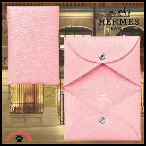 【柔らかピンクが可愛い】HERMES★Calvi カルヴィカードホルダー