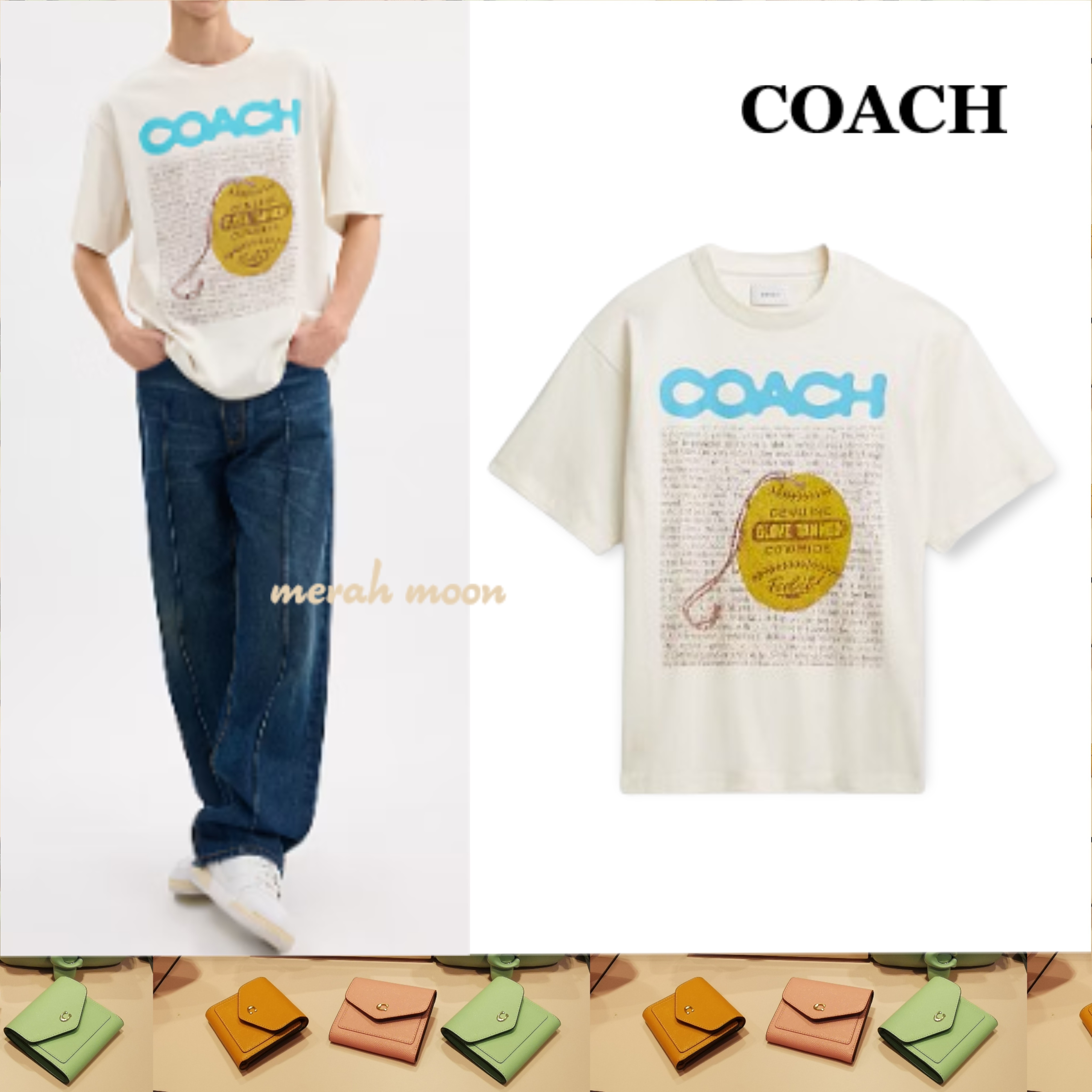 COACH【デザインが可愛い☆ RELAXED COLLAGE GRAPHIC T-SHIRT】