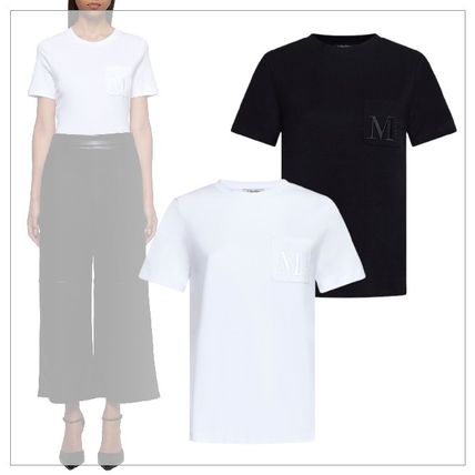 【人気☆】Max Mara ジョバンネロゴ刺繍 クルーネック Tシャツ org.jpg