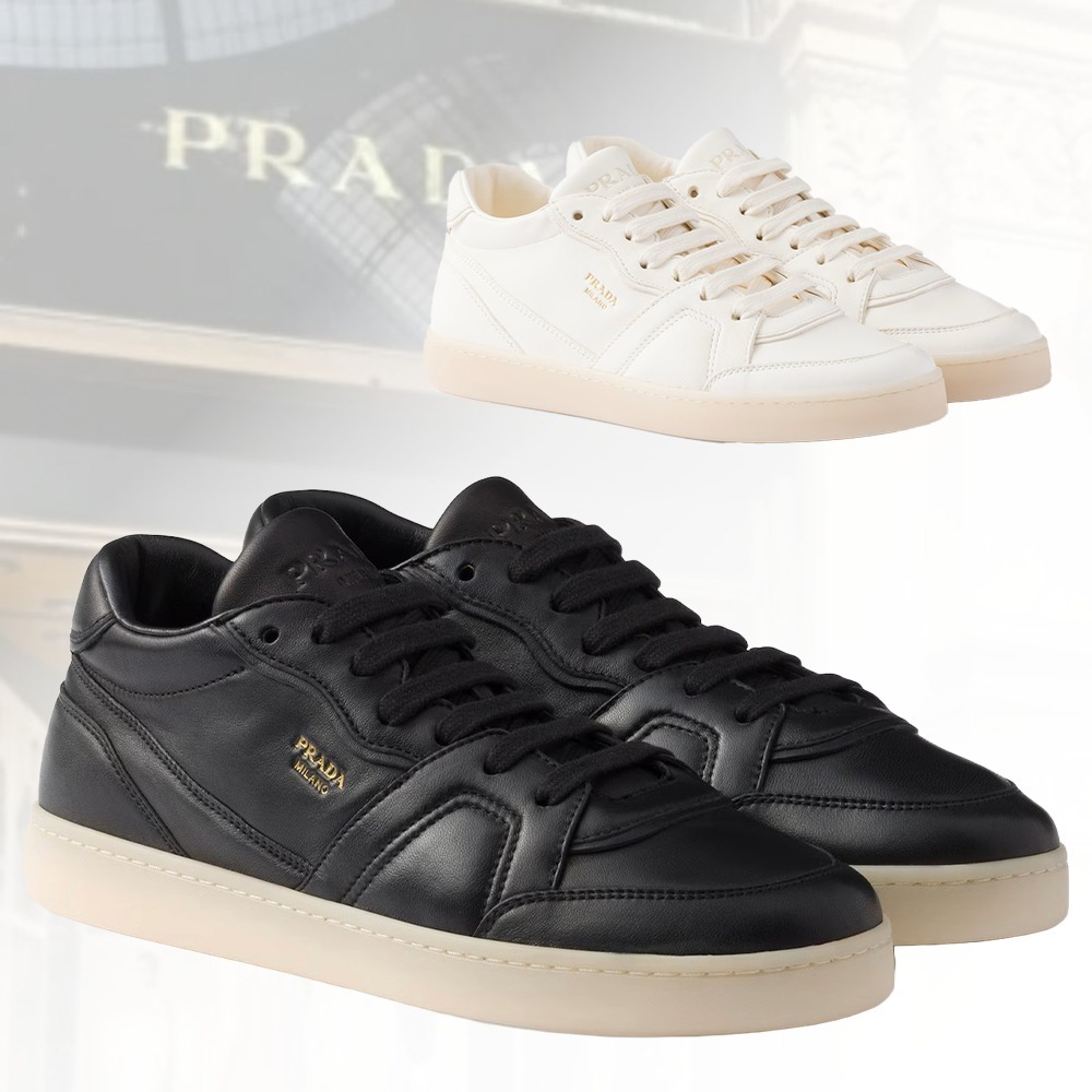 【タイムレスでクリーンな印象を】PRADA ナッパレザースニーカー