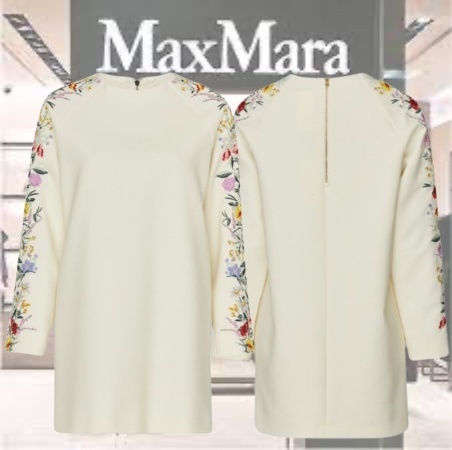★MAX MARA★アウトレット★刺繍袖のストレッチウールドレス♪♪