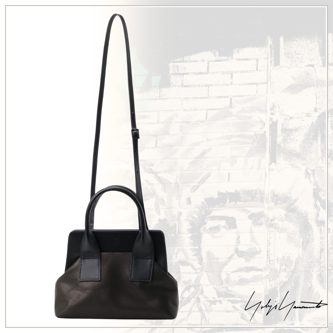 【Yohji Yamamoto】SMOOTH LEATHER COMBINATION CLASP BAG