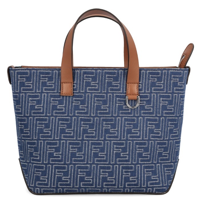 FENDI ♪ デニム調FFジャカード FFショッピングバッグ スモール