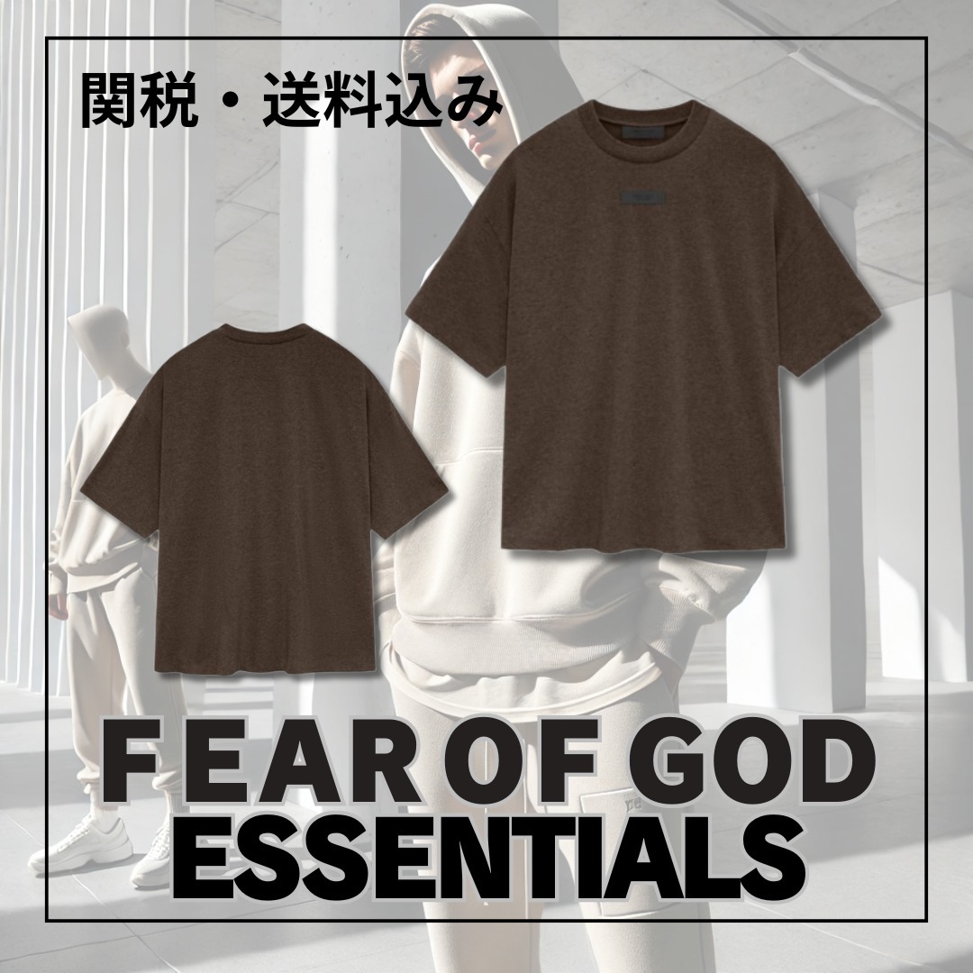 関税込み＊FEAR OF GOD ESSENTIALS＊SS24 Tシャツ ヘザー ウッド
