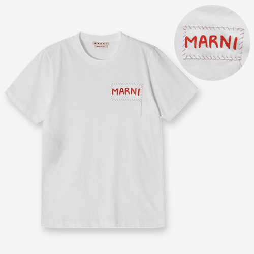 [MARNI]★ハンドステッチ ボックス ロゴ Tシャツ★関税込