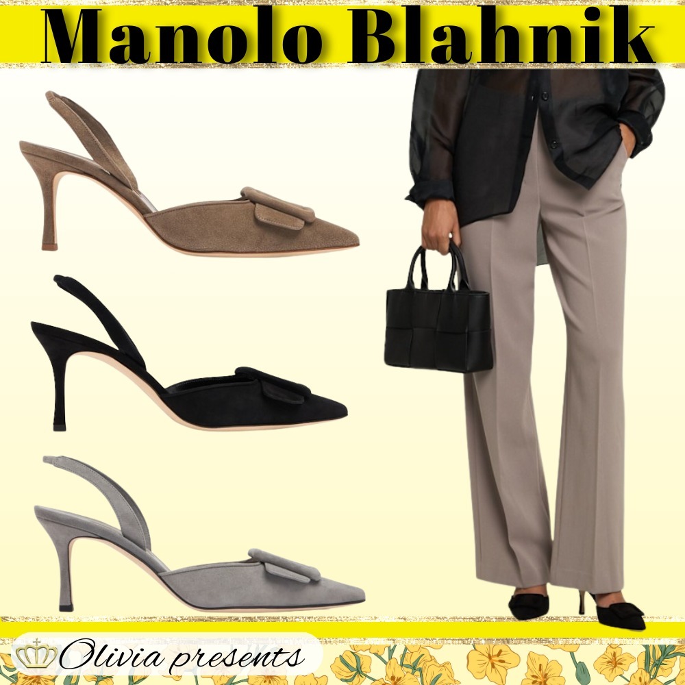 Manolo Blahnik>>メイスリ スエードパンプス 70mm