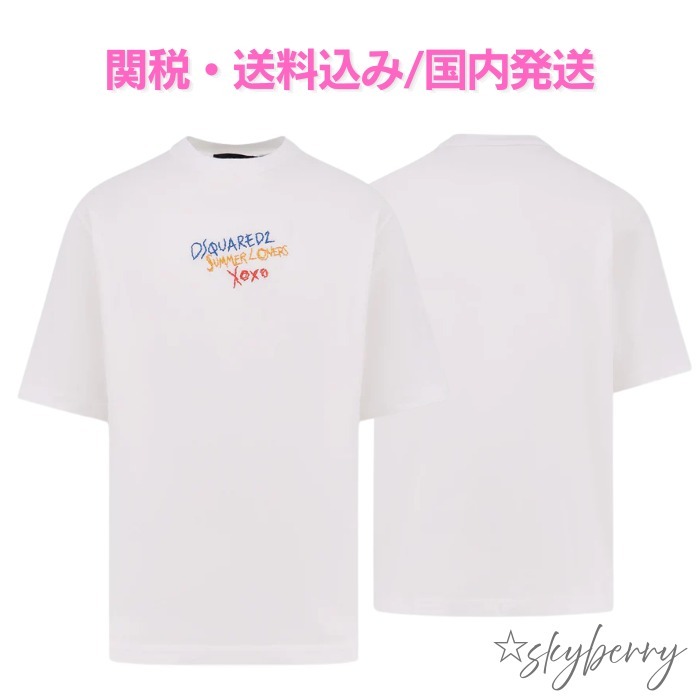 D SQUARED2 Summer Lovers コットン Tシャツ 刺繍入り★関税込