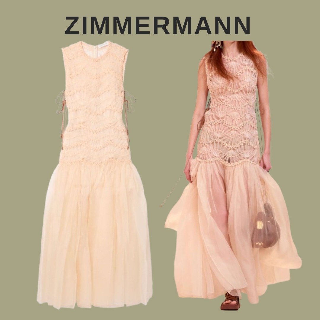 ZIMMERMANN シルクオーガンザ ロングドレス 【関税なし】