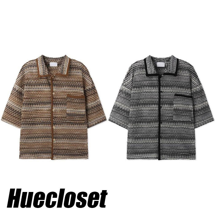 シャツ HUECLOSET Bohemian Mix Short Sleeve Shirt 25KERO430