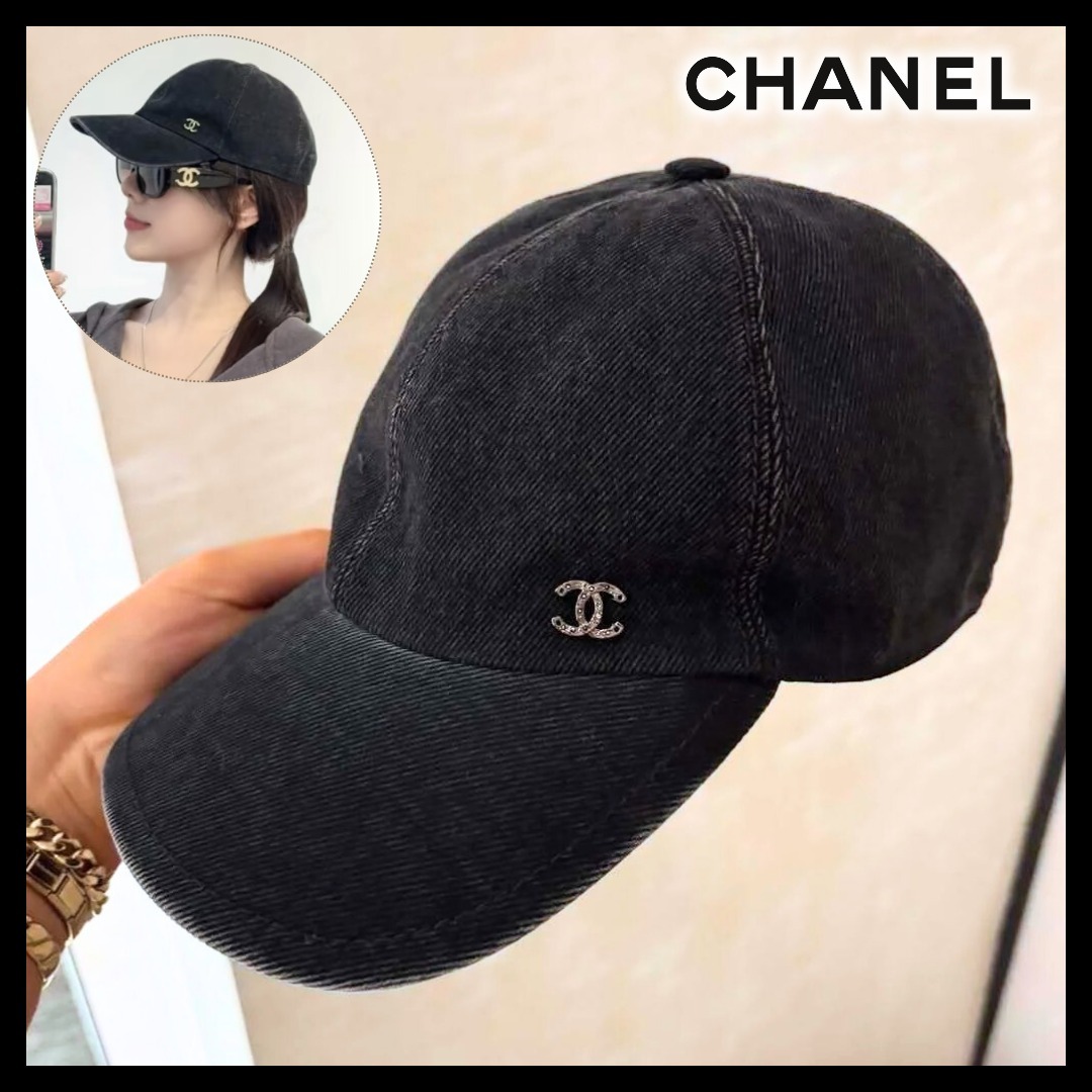 【大人気◆大人可愛いデニム♪】CHANEL キャップ 帽子 CCロゴ