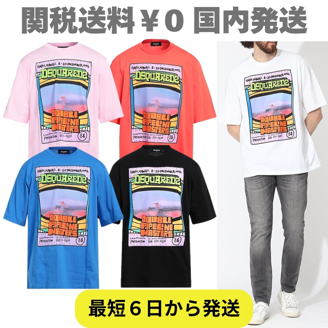 完売必至【ディースクエアード】ロゴサーフプリント 半袖Tシャツ