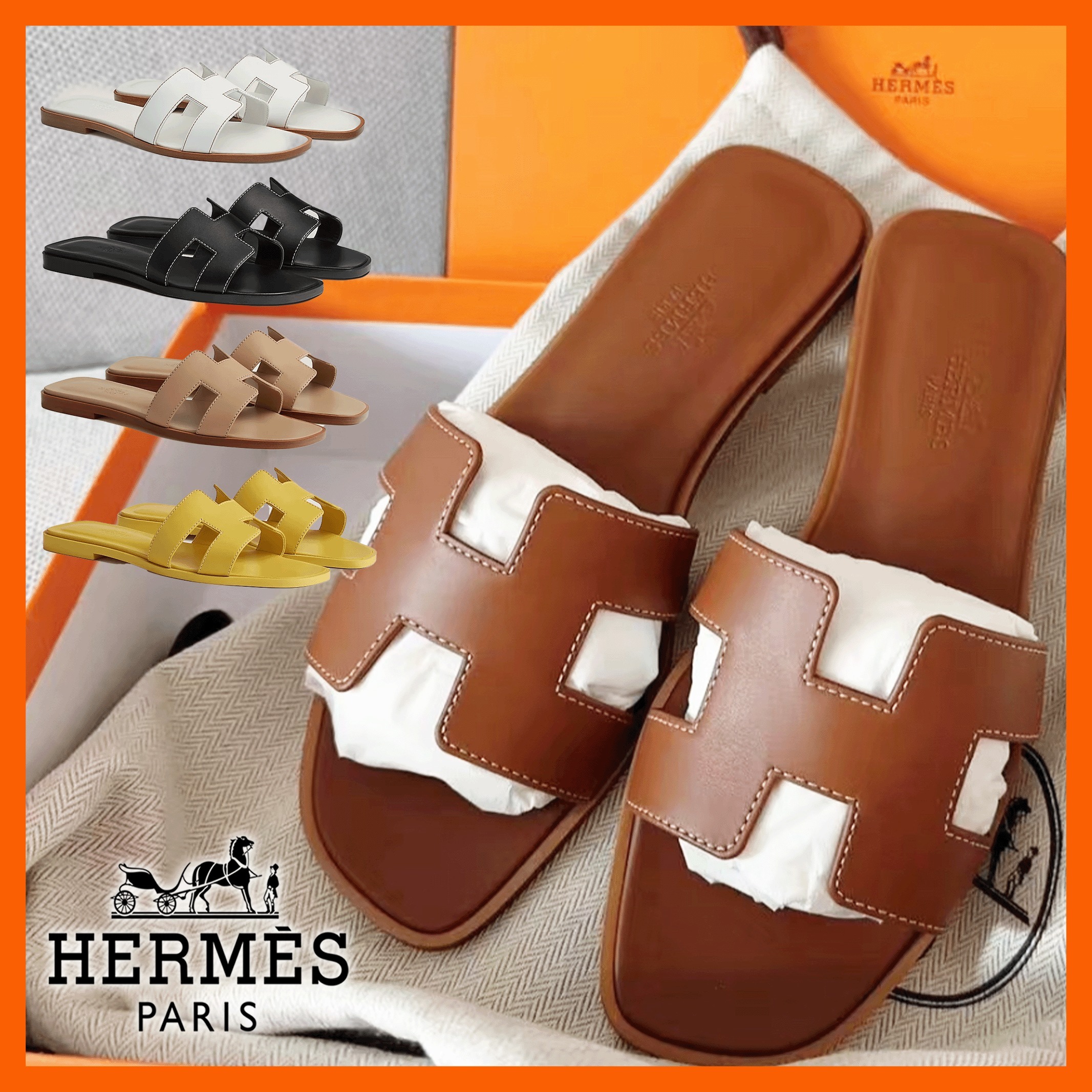 シンプルながらも存在感がある☆【HERMES】oran サンダル