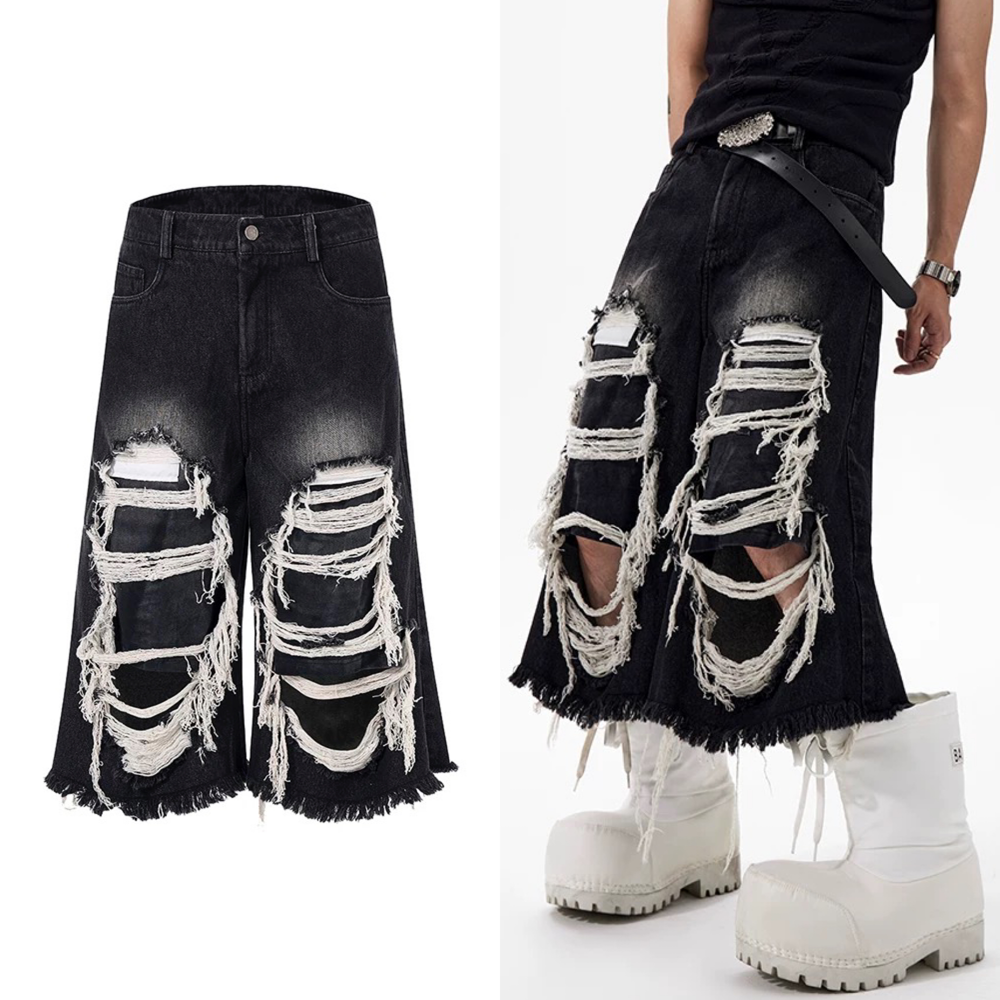 国内未入荷 STARTEXCEEDEND - Distressed Patchwork Denim