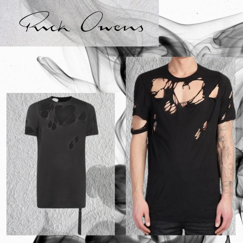 【RICK OWENS】リックオウエンス コットン Tシャツ ブラック