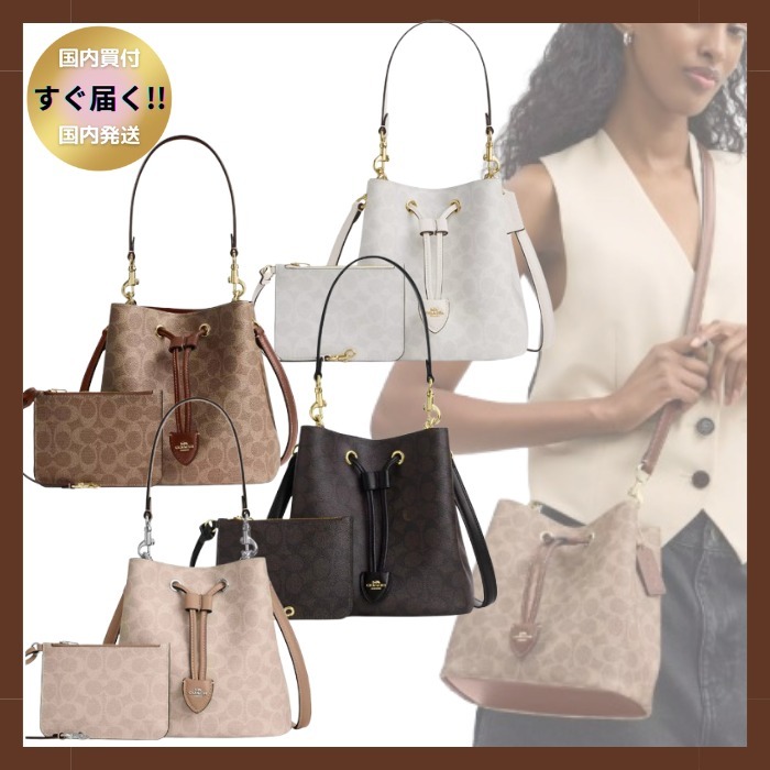 【COACH】ローアン バケット バッグ・シグネチャー キャンバス