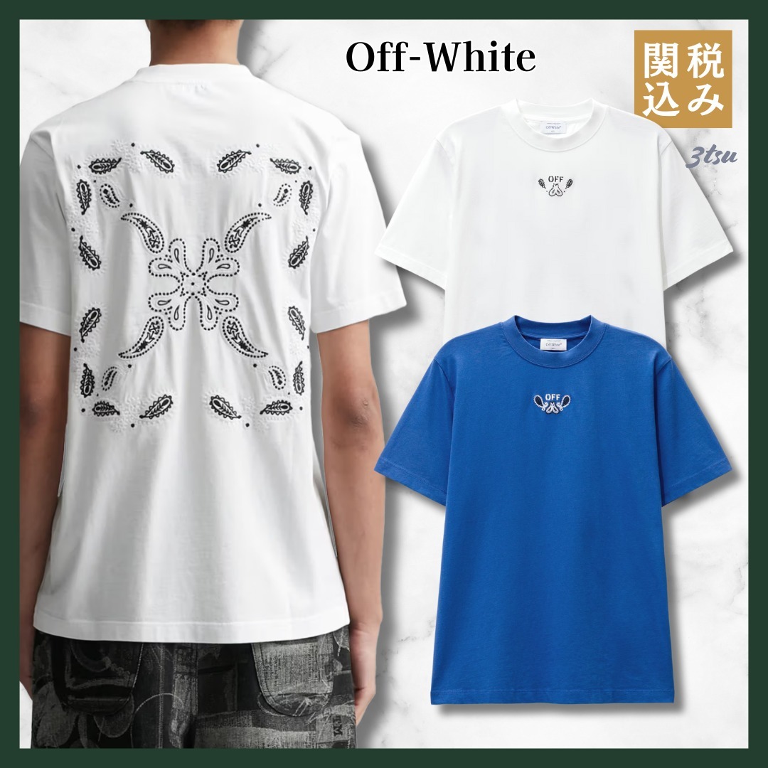 Off-White★バンダナ アロー カジュアル Tシャツ 2色 半袖