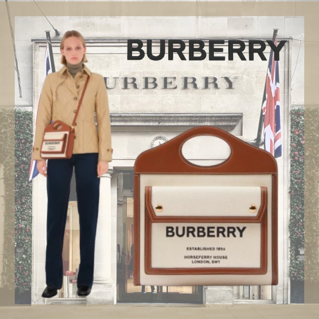 【BURBERRY】バーバリー ミニ ポケットバッグ★キャンバス