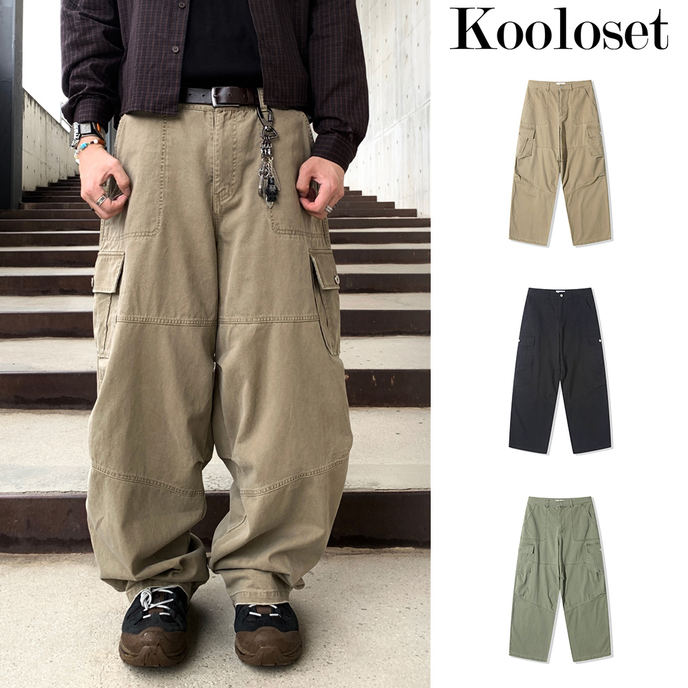 【KOOLOSET】Dyeing Washed Wrap Cargo Pants