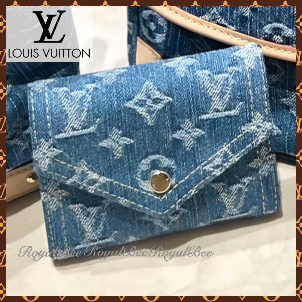 【すぐ届く！デニムで可愛く♪】ルイヴィトン 折りたたみ財布