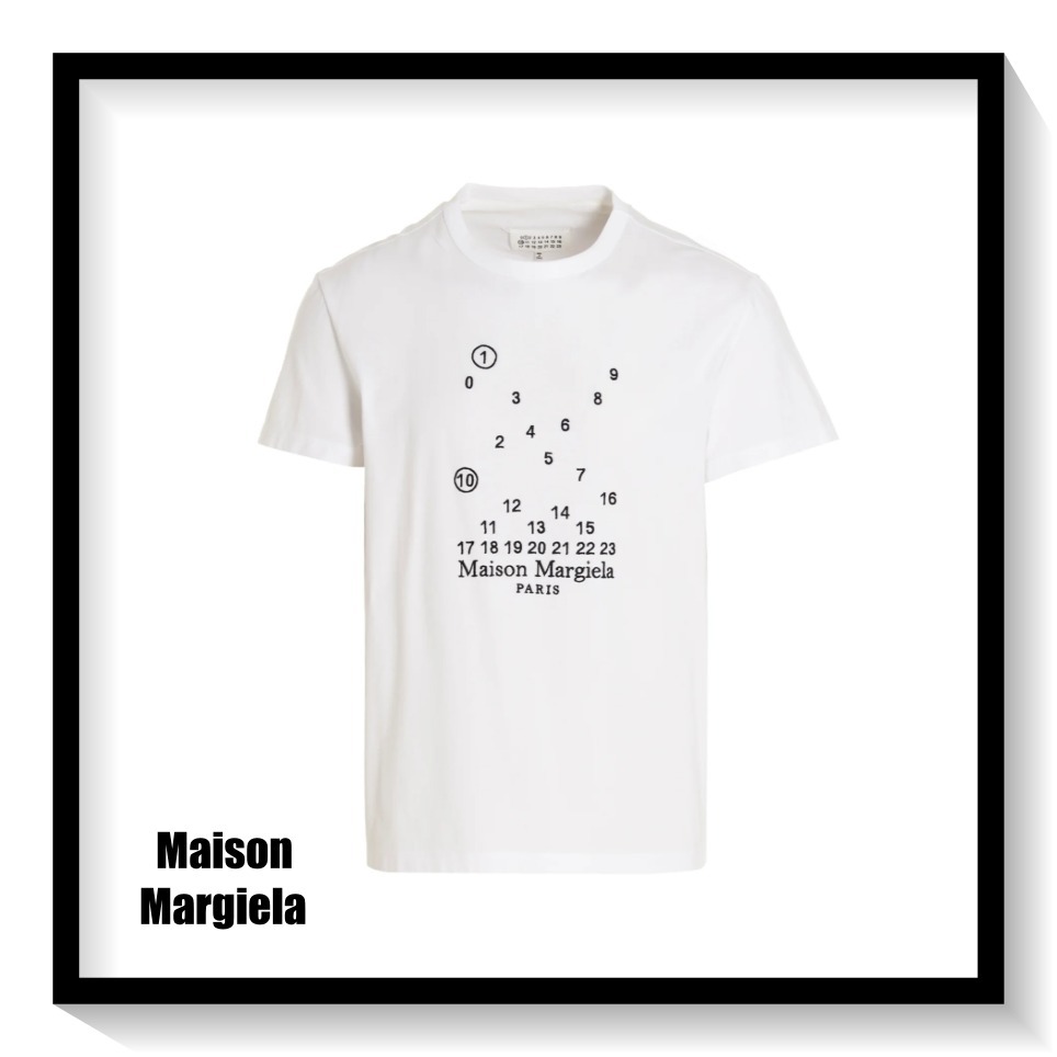 ★メゾンマルジェラ★ ロゴプリントクルーネックＴシャツ ♪白♪