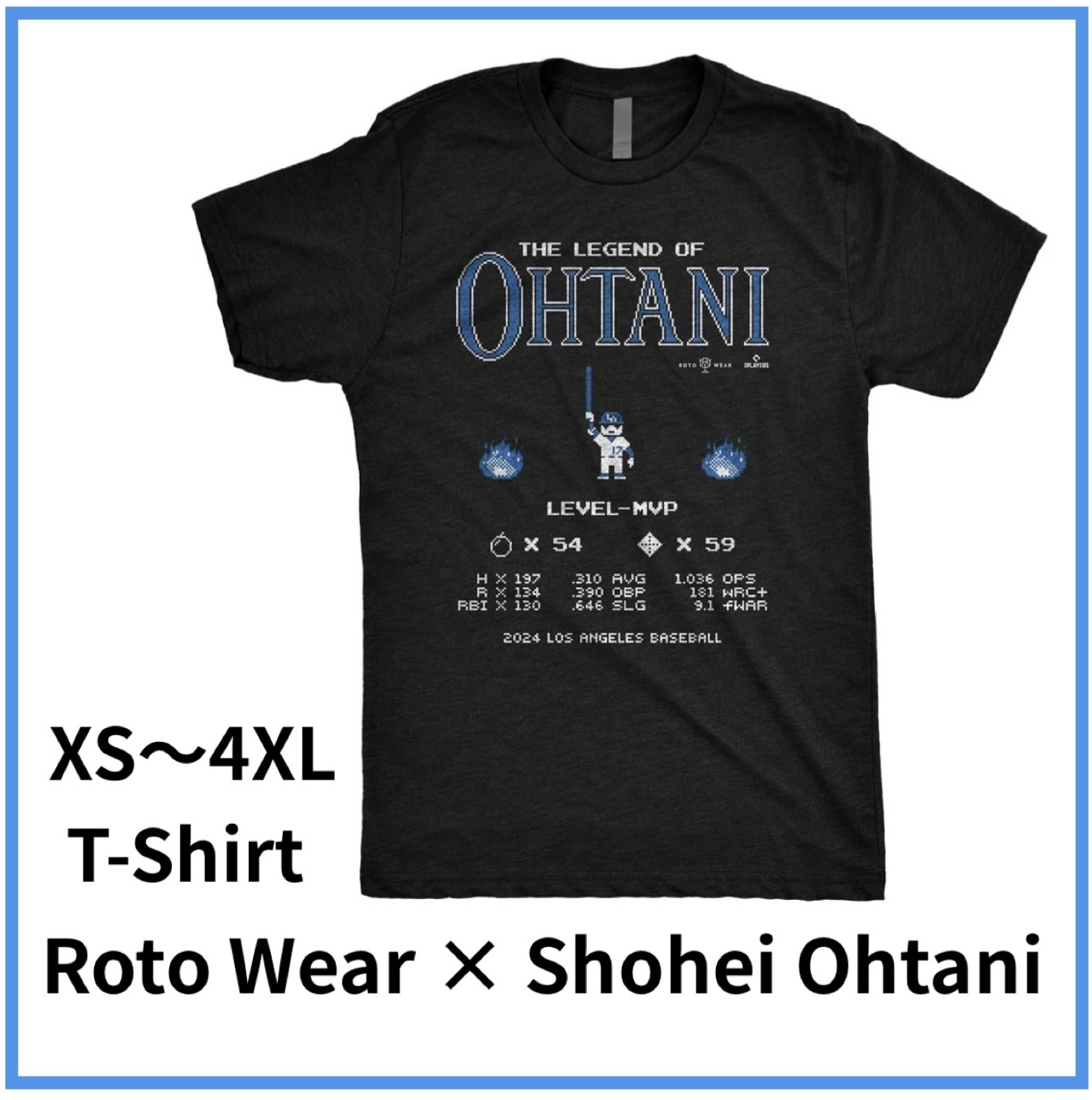 ☆MLB公認☆【RotoWear】新作 大谷翔平 半袖 Tシャツ 黒