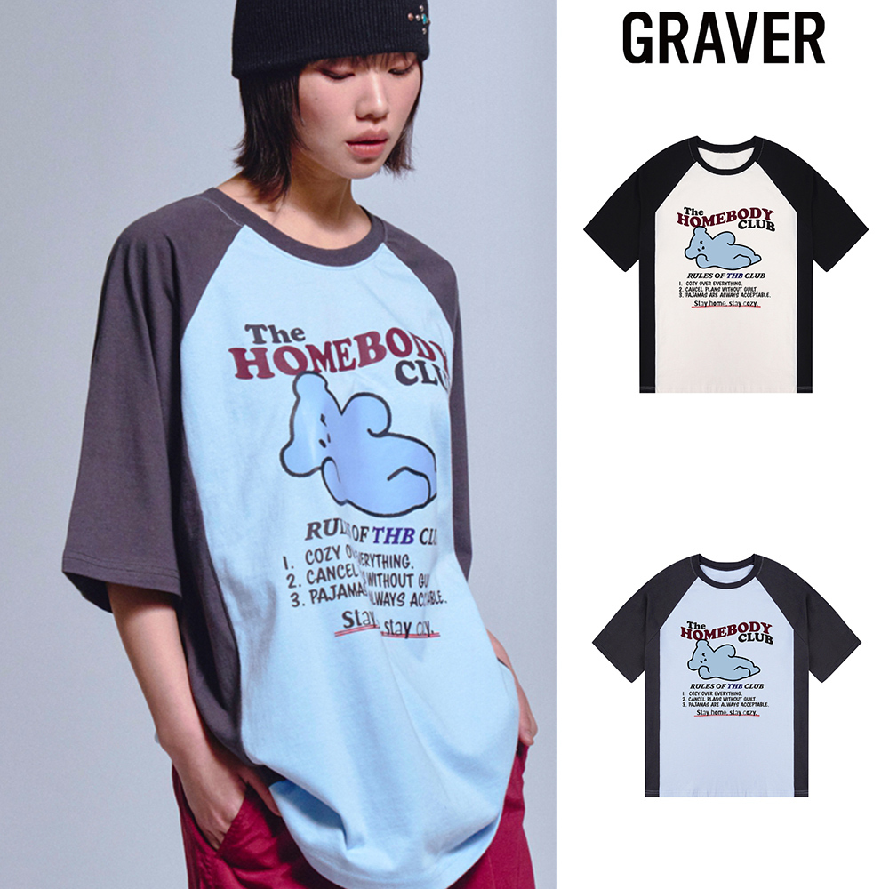 【GRAVER】25SS★ THB CLUB Raglan Short Sleeve T-shirt