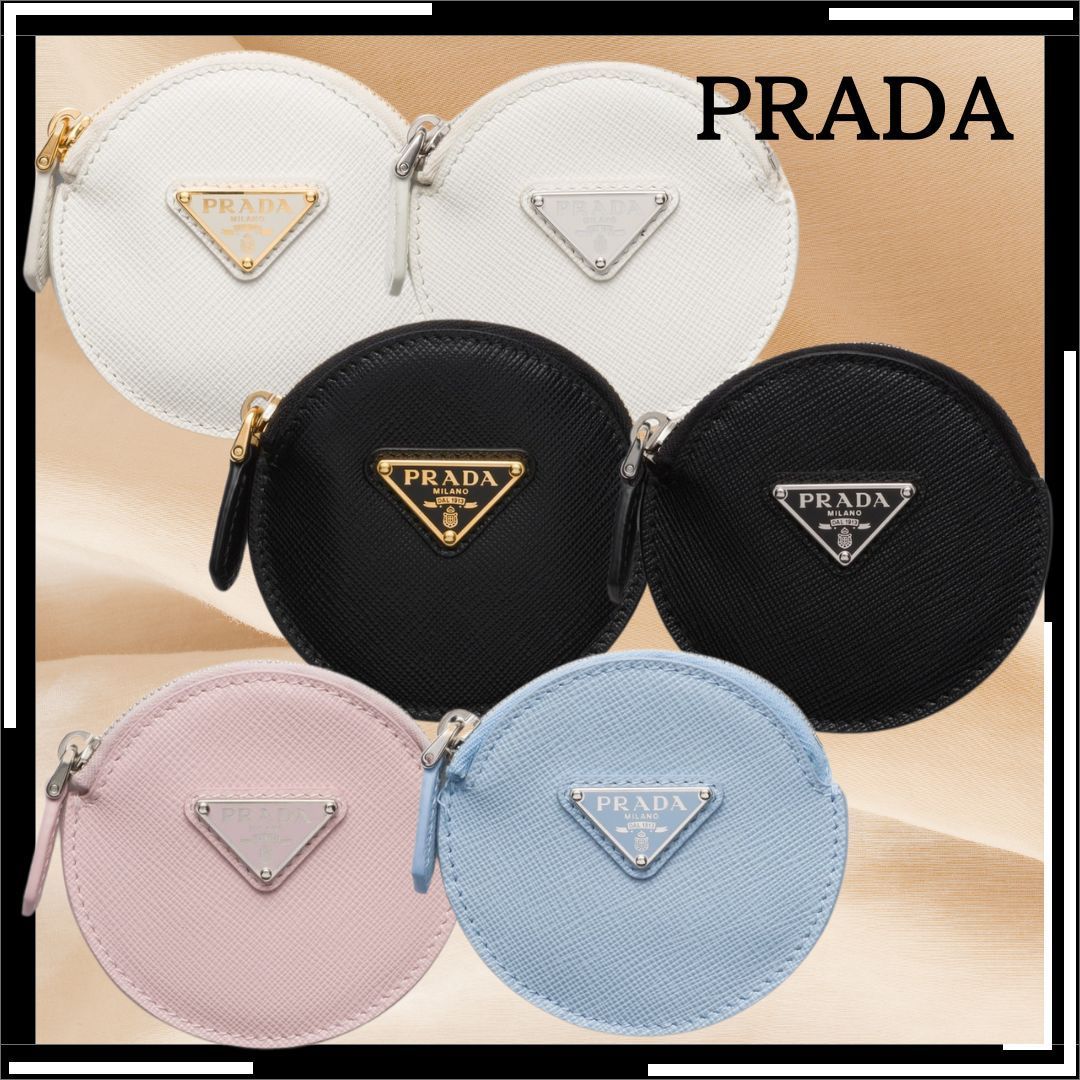すぐ届く【PRADA】コインケース サフィアーノトライアングル