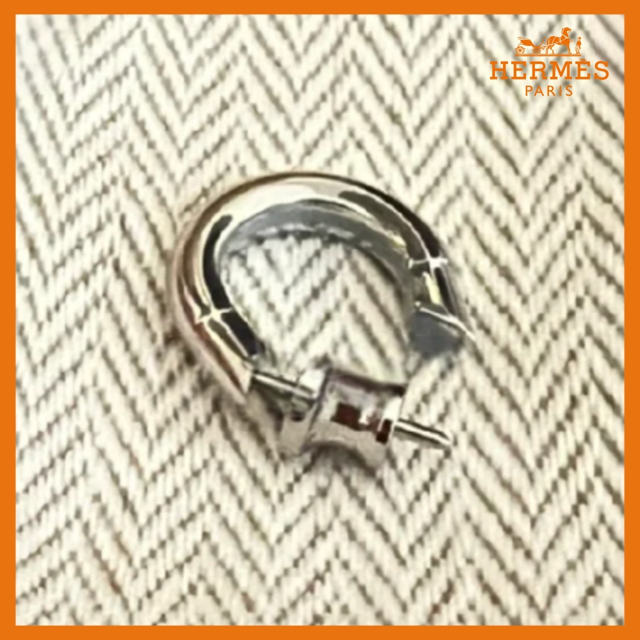 【HERMES】Sabot シングルピアス ブラック