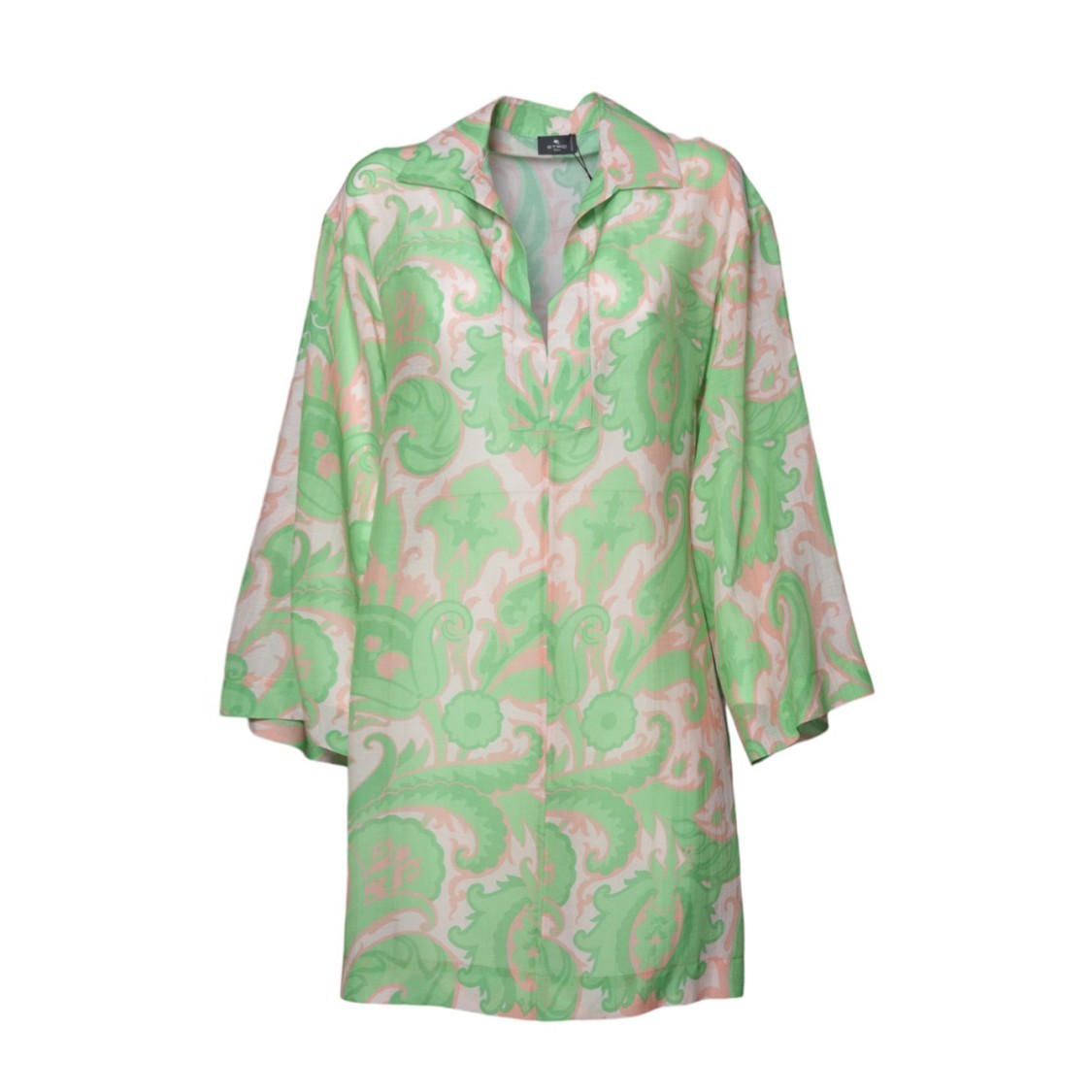 オールインワン・サロペット Etro Pink And Green Cotton-Silk Shirt Dress