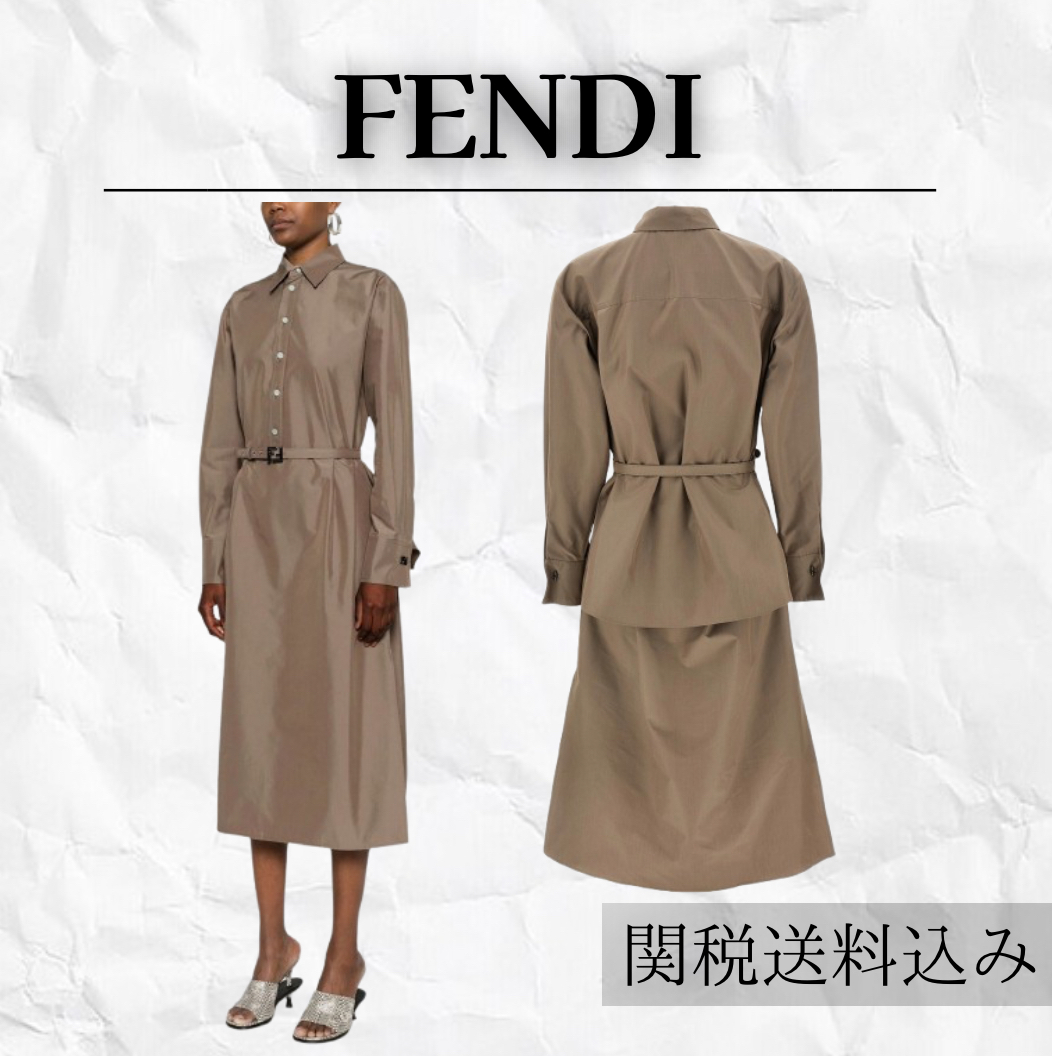 FENDI コットン ドレス ブラウン【注目商品】★