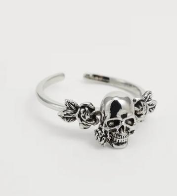 Ed Hardy SKULL & ROSE FLOWER CUSTOM リング