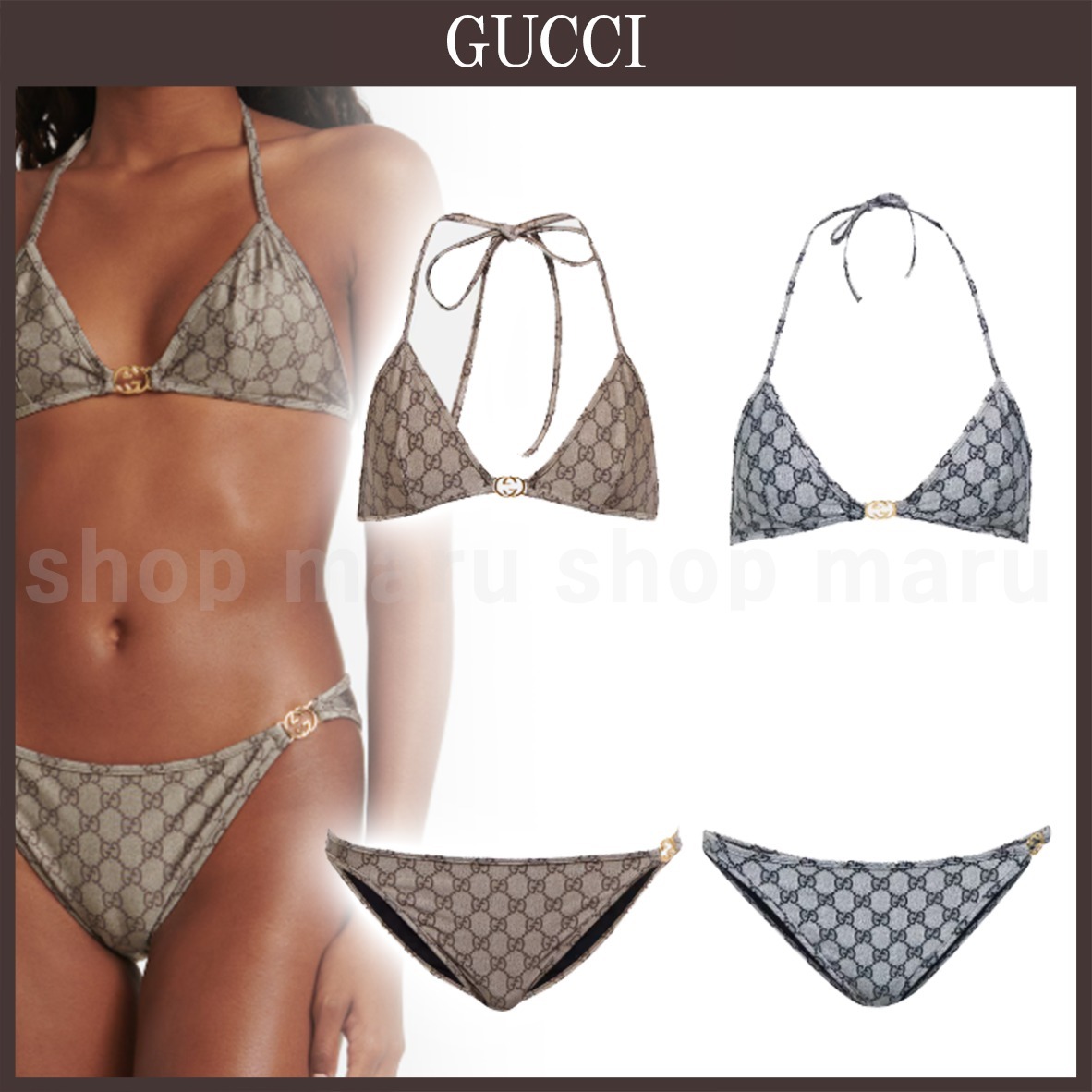 GUCCI◆GGホルターネックビキニ◆2色