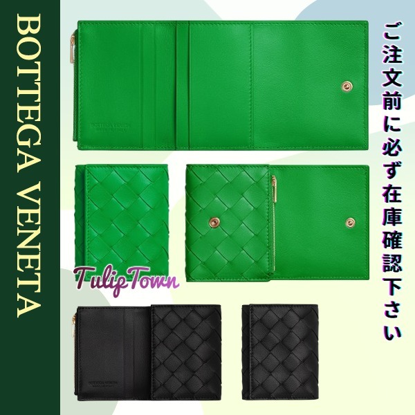 【BOTTEGA VENETA】ファスナー付き 三つ折り財布 スモール