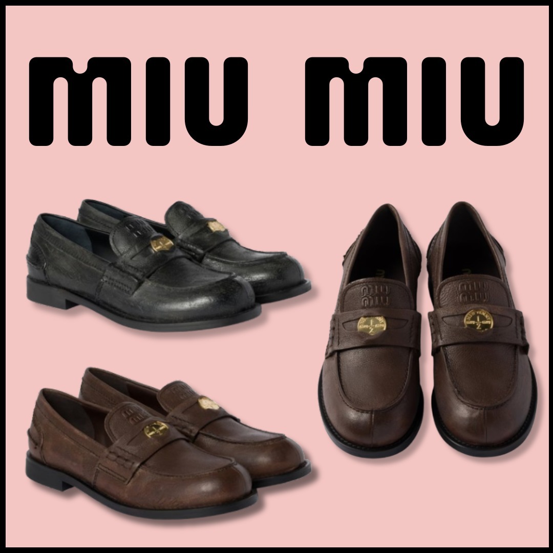 【MIU MIU】ペニーローファー ダメージ加工 コイン カーフレザー