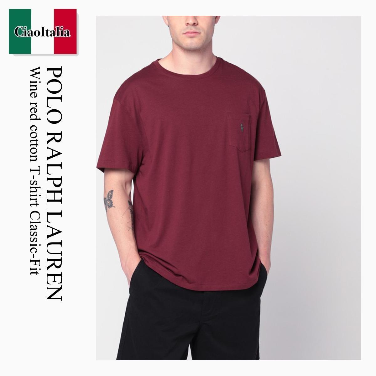 Tシャツ・カットソー Polo Ralph Lauren Wine Red Cotton T-Shirt Classic-Fit