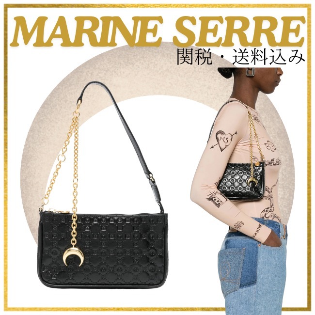 関税・送料込み【MARINE SERRE】モノグラム ショルダーバッグ