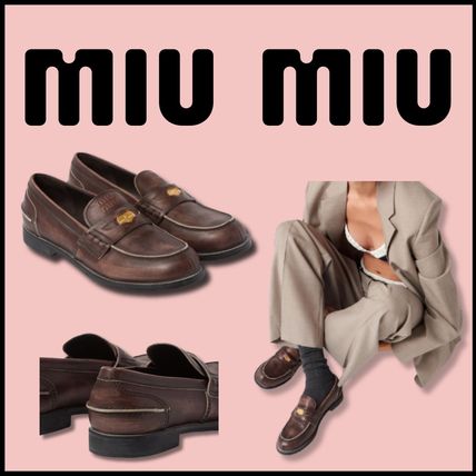 25.5cm MiuMiu(ミュウミュウ) ローファー・オックスフォード