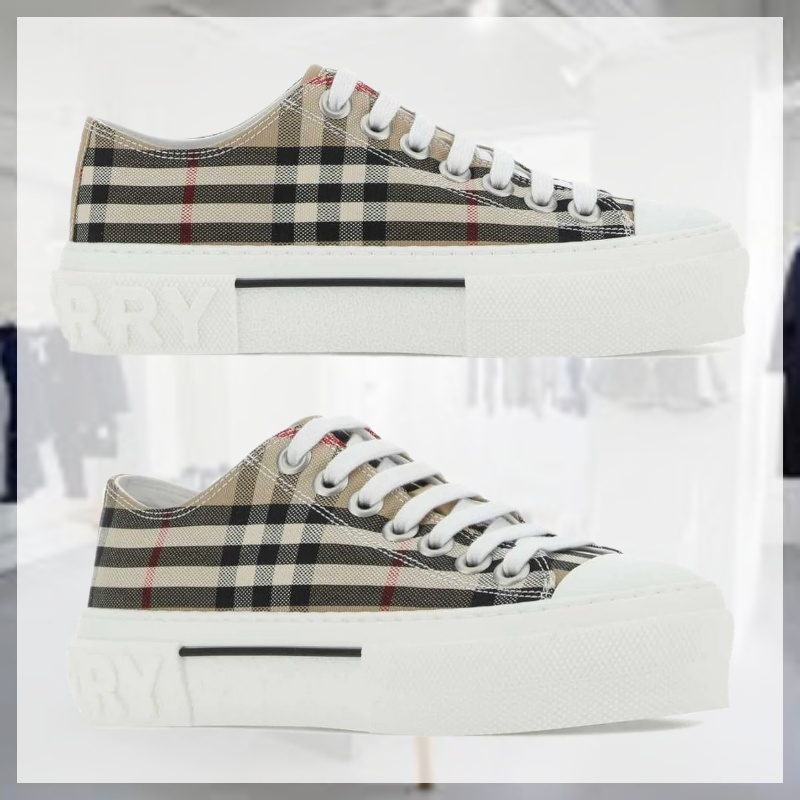 関税込 BURBERRY バーバリー チェック レースアップ スニーカー