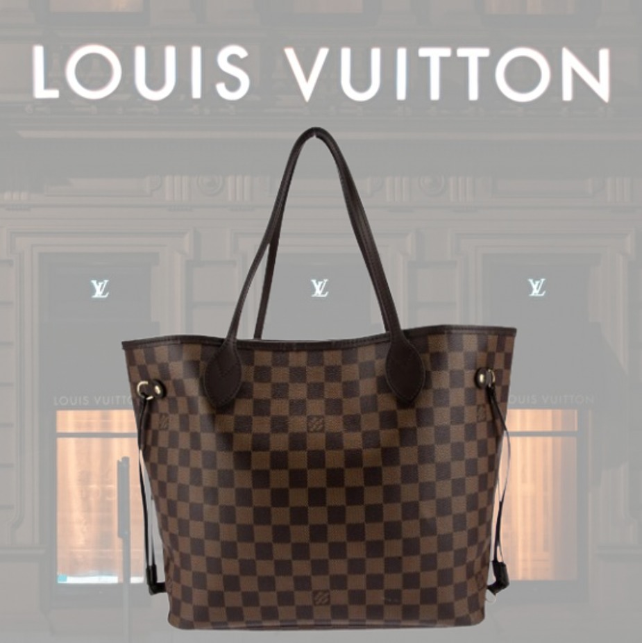 【希少】 LOUIS VUITTON Damier Ebene Neverfull w/Pouch MM