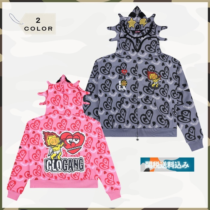 GloGang ストリート◇I Heart Glo フルジップ パーカー ハート
