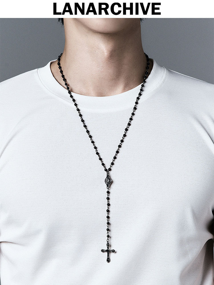 ネックレス・チョーカー [LANARCH][1173] Dark Cross Rosarium Necklace